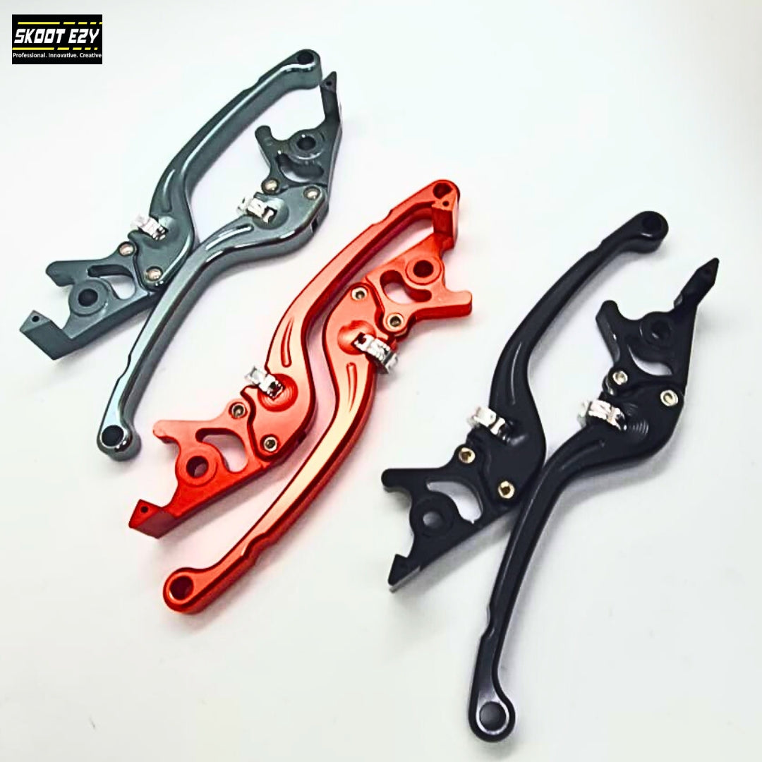 Adjustable Brake Levers by Skoot Ezy - Black, Titanium Gray, and Orange Colours - Upgrade Your Riding Experience with Precision Control and Stylish Design