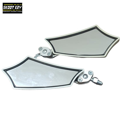Elevate Your Ride with Skoot Ezy's Sleek and Stylish White Side Mirror. Upgrade Your Look Today!